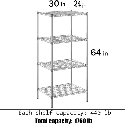 Regal Altair 24" Deep x 30" Wide x 64" Height Wire Shelving Kit | 4-Tier | NSF - Image 3