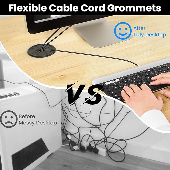 1-Inch Cable Grommets Petal-Shaped Buckle Type Wire Hole Cover - Image 3