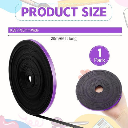 AmazingSpark Magnetic Tape Roll Thin Strips, 0.39 Inch x 66 Feet Magnetic Board - Image 2