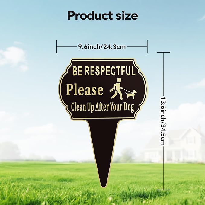2 Pack Clean Up after Your Dog Signs Pick Up After Your dog sign 13.6"x9.6" - Image 3