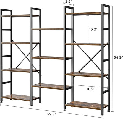 SUPERJARE Triple 4 Tier Bookshelf, Bookcase - Image 3