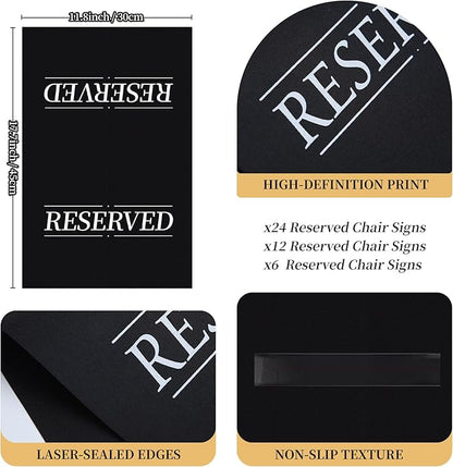 24 Pcs Reserved Seating Signs Reserved Chair Sign Printed Placeholder - Image 3
