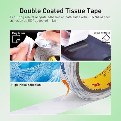 Double Sided Tape 9448A 1/2" x 33Ft Pack of 1 Made of 3M Super Sticky Adhesive - Image 4