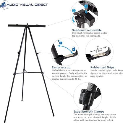 Pack of 10-Lightweight Aluminum Flip-Chart Presentation Easel - Image 4