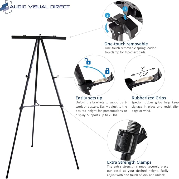 Pack of 4-Lightweight Aluminum Flip-Chart Presentation Easel - Image 3