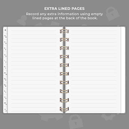Clever Fox Password Book Spiral – Mini Internet Address & Password Organizer - Image 6