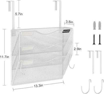 BOHDK Wall File Organizer, 3 Tire Hanging File Folder Mail Organizer, Vertical - Image 4