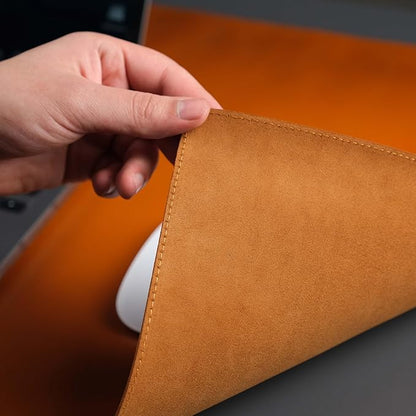 TORONATA Jersey Genuine Calfskin Leather Desk Pad, Office Desk Mat - Image 3