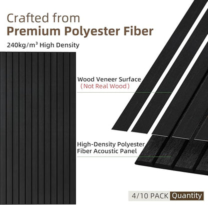 TO-TH Wood-Look Acoustic Panel, 4 Pack 47.2” x 23.6” Soundproof Wall Panels - Image 2