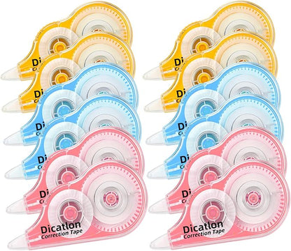 Dicatlon White Correction Tape 12 Pack, Easy Use Roller Applicator, Instant Dry - Image 9