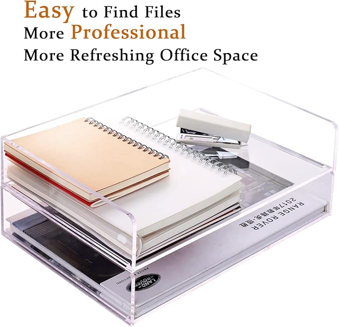 Paper Tray Organizer Clear Acrylic Desk Organizers and AccessoriesOffice - Image 8