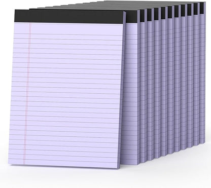 360 Sheets Purple Legal Pads 8.5" x 11" Pack of 12 Note Pads Wide Ruled Lined by Nichela