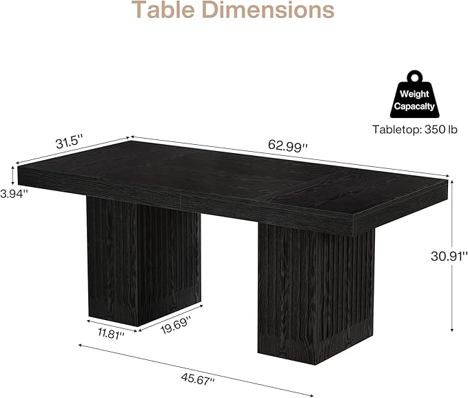Tribesigns 63 Inch Executive Desk, Modern Office Computer Desk - Image 2