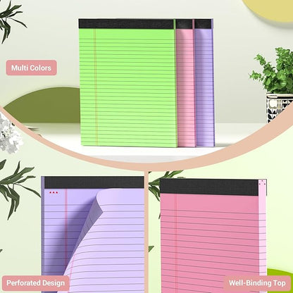 Roneky Legal Pads 8.5 x 11 Colored Notepad, 12 Pack Wide Ruled Lined Paper - Image 4