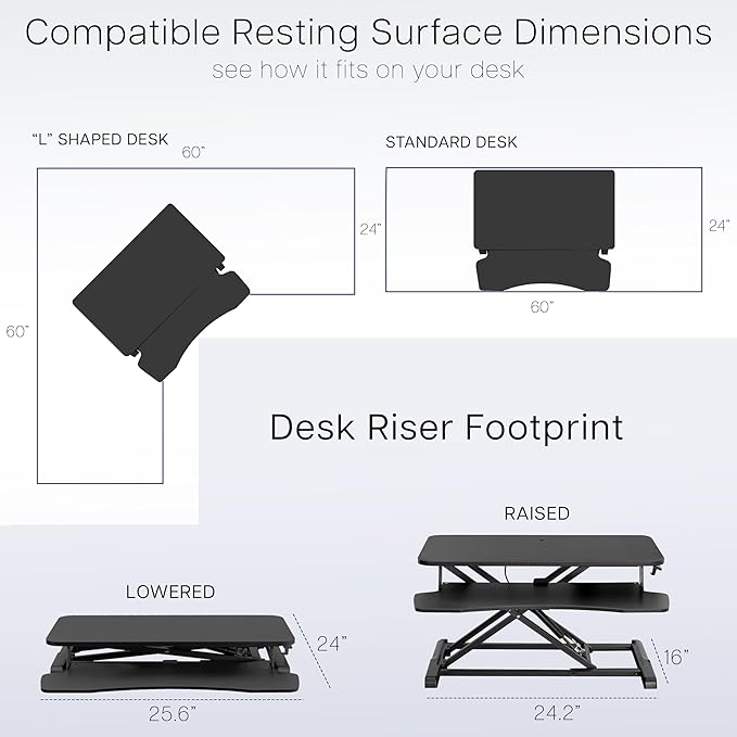 VIVO 26 inch Desk Converter, K Series, Height Adjustable Sit to Stand Riser - Image 7