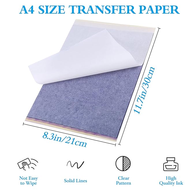 Yangna Tattoo Transfer Paper 50 Sheets A4 Thermal Stencil Paper - Image 5