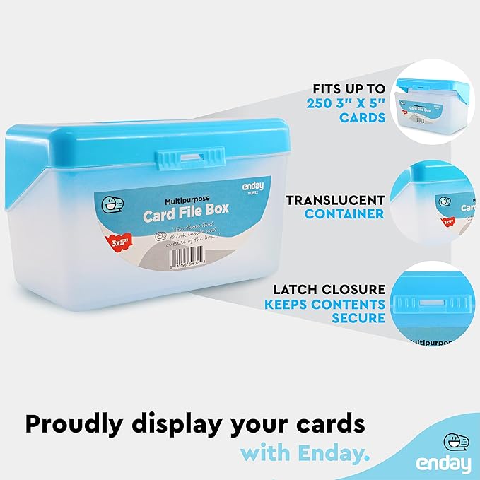 Enday Index Card Holder Blue, 3x5 Note Flash Card Organizer Case, Index Card - Image 3