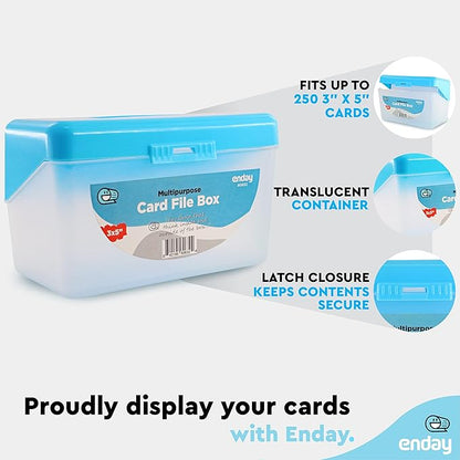 Enday Index Card Holder, 3x5 Note Flash Card Organizer Case, Stackable Index - Image 4