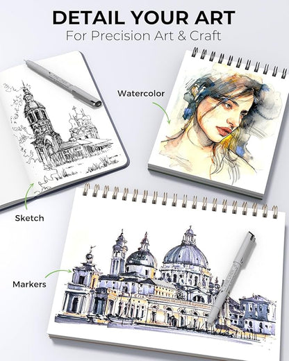 JusArt Fineliner Pens, 0.25mm Ultra Fine Point Pens 01, No Bleed, Waterproof - Image 8