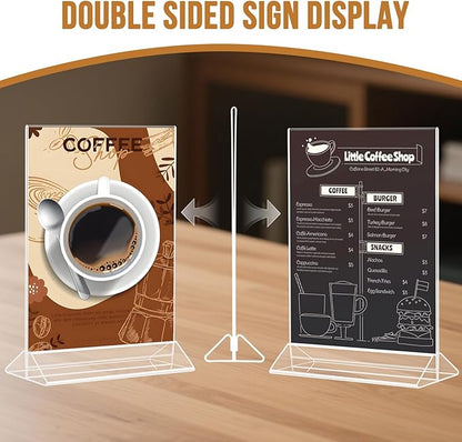 NICELINK 9 Pack Acrylic Sign Holder 8.5x11 Inch, Double Sided Clear Flyer - Image 2