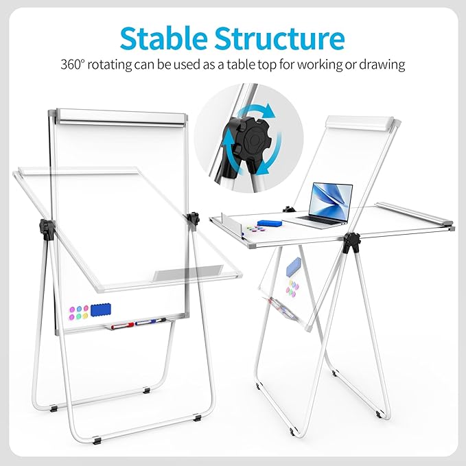 U-Stand Magnetic Whiteboard Easel 36 x 24 Inch, Double Sided Dry Erase Board - Image 3