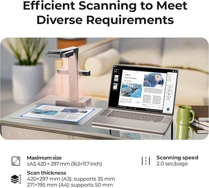 CZUR ET16 Plus Advanced Book & Document Scanner, 2nd Gen Auto-Flatten&Deskew - Image 5
