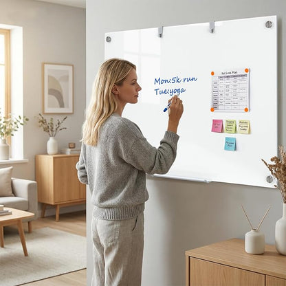 48 x 36 Inches Glass Whiteboard, Magnetic Glass Dry Erase Board - Image 7