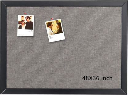 Gideal Large Bulletin Board 36 x 48 Inch, 100% Wood Framed Canvas Cork Board by GIDEAL