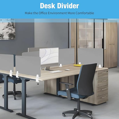 Desk Divider 4 Pcs Desk Privacy Panel 23.6''L x 15.8W'' Office Partitions Grey - Image 4