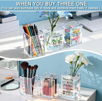 QYUVK One More Chapter Acrylic Pencil Holder Cup, Book Lover Gifts - Image 6
