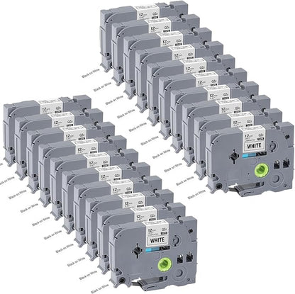 20pack 12mm 0.47'' TZe TZ Tape Laminated White Label Maker Tape Replacement by Mdmcjmzj