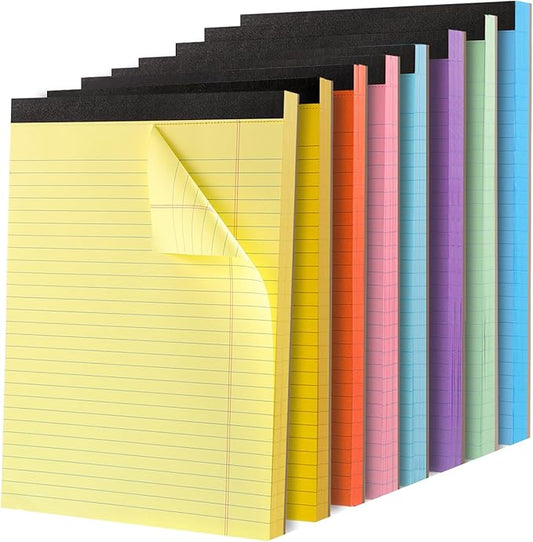 Thboxes 8 Pack Colored Legal Pads, Totally 400 Sheets Legal Pads 8 x 11.5inch by Thboxes