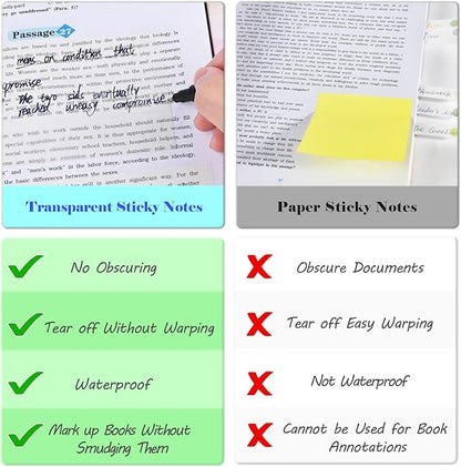 BAYTORY 900 Sheets Transparent Sticky Notes, Self-Adhesive Translucent Writable - Image 6