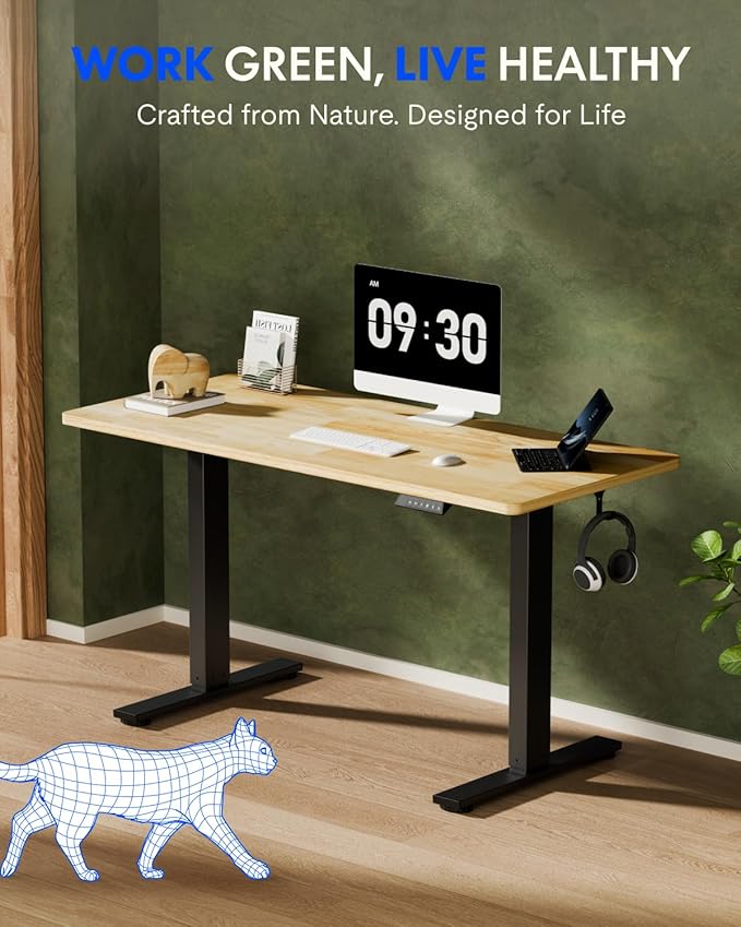FLEXISPOT EN1 One-Piece Solid Wooden Standing Desk 55 x 24 Inches Height - Image 2