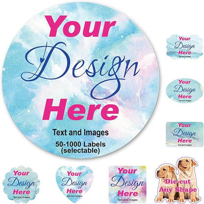 50-1000 Custom Stickers for Business Logo-Customized Personalized Labels by Unknown