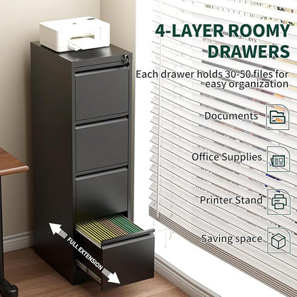 Yukimo 4 Drawer File Cabinet - Image 4