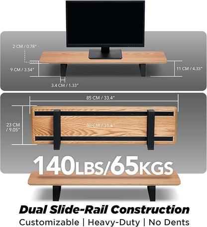 ULTRARM Moodular Wooden Monitor Stand 33.4” Desk Organizer - Image 4