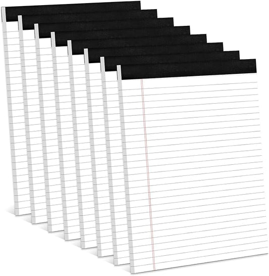 8 Pack White Legal Pads 8.5 x 11 Wide Ruled Note Pads 8.5 x 11" Legal Ruled by Aidunmis