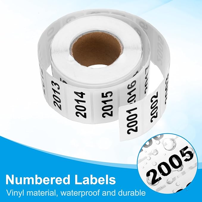 PATIKIL 0.8 x 1.6 Inch Inventory Number Sticker, 2 Roll 2001 to 3000 - Image 3