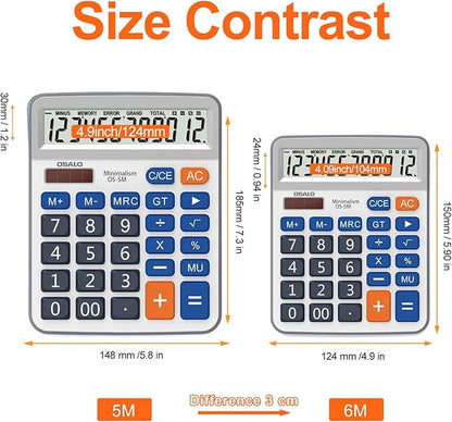 Desktop Calculator Extra Large 5-Inch Clear LCD Display 12-Digit Big Number - Image 8