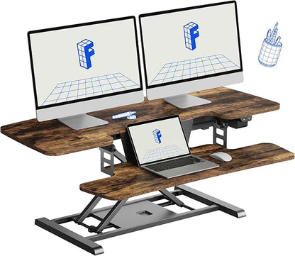 FLEXISPOT 42" Electric Standing Desk Converter Height Adjustable Desk Strong by FlexiSpot