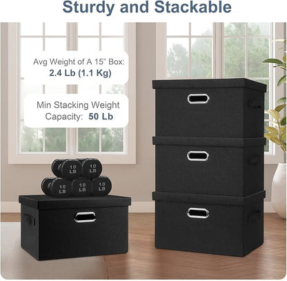 Graciadeco Medium 15" 21 Quart Collapsible Stackable Storage Bins - Image 4