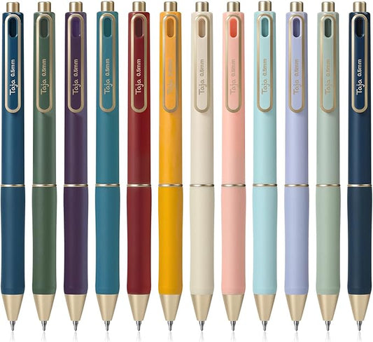 Taja Gel Pens, 0.5mm Fine Point Smooth Writing Pens by Taja