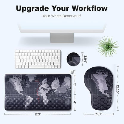 Ospelelf Ergonomic Mouse Pad and Keyboard Stand Wrist Rest Set, Memory Foam - Image 6