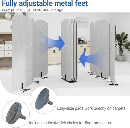 Natwind 3 Panel 73.2 x 71 inch Office Room Privacy Protect Space Divider - Image 5