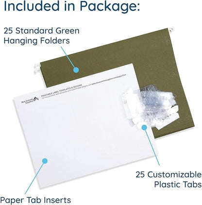 Blue Summit Supplies 25 Hanging File Folders, Reinforced Hanging Folders - Image 2