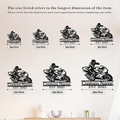 Personalized Motorcycle Metal Sign Custom Biker Name Sign Dirt Bike Wall Decor - Image 7