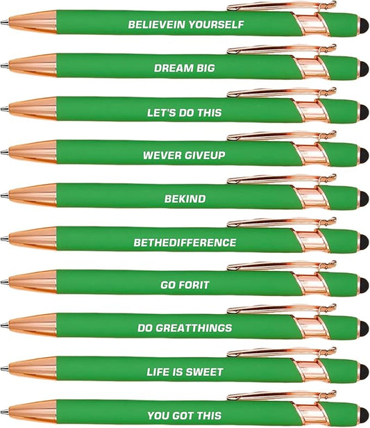 CRME 10pcs Funny Pens Ballpoint Set Black Ink Pen Body has Rubber Coating by Unknown