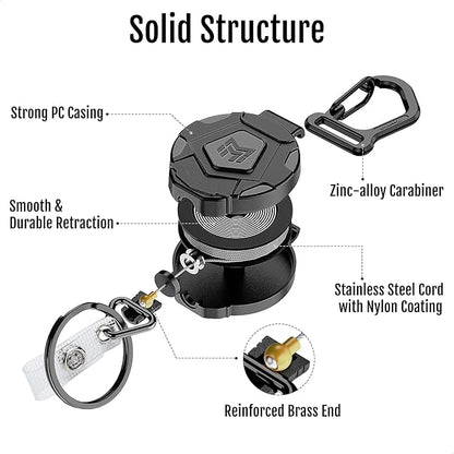 MNGARISTA 2-Pack Retractable Keychain, Heavy Duty Carabiner Badge Holder - Image 4