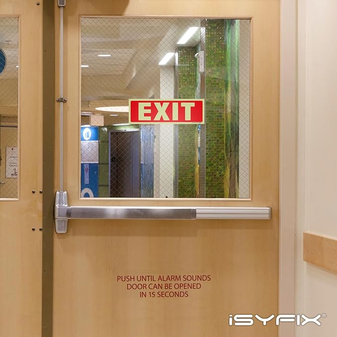 iSYFIX Exit Glow in the Dark Sign Stickers – 2 Pack 12x4 Inch – - Image 4